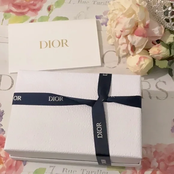 Brand New! DIOR Blue White & Gold Gift Box Set Box/Tissue/Envelope/Ribbon! ✨ - Picture 2 of 12